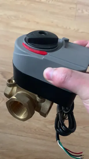 Rotary Actuator 3 Way Electrical Motorized Ball Valve Thermostatic Water Mixing Diverting Valve with Electric Acuator